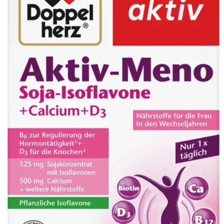 Viên Uống Cân Bằng Nội Tiết Tố Nữ Doppelherz® Aktiv Aktiv-Meno isoflavone đậu nành + canxi + viên D3