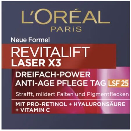 Kem dưỡng da ban ngày chống lão hóa L'Oréal Paris - Laser X3 Triple Power SPF 25