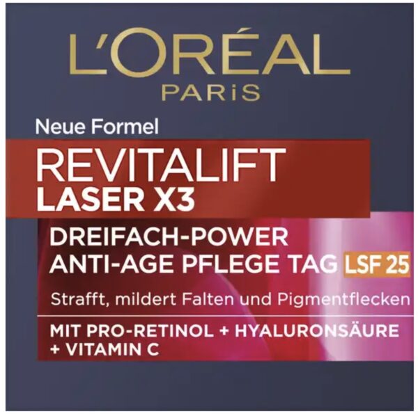 Kem dưỡng da ban ngày chống lão hóa L'Oréal Paris - Laser X3 Triple Power SPF 25